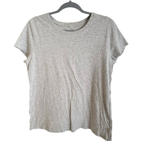 Athleta womens XL Light Gray Cotton Knit Tee T Shirt Top Basics Essential Grey - Picture 1 of 4